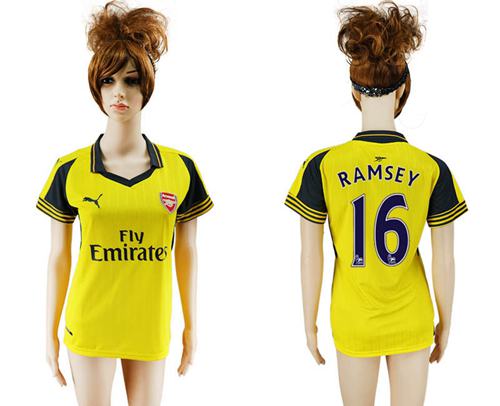 Women's Arsenal #16 Ramsey Away Soccer Club Jersey - Click Image to Close